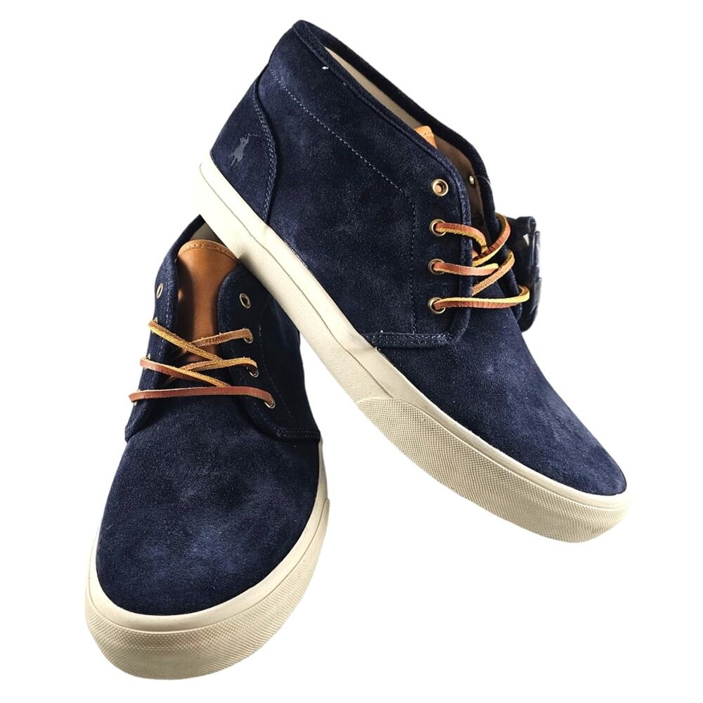 NWOT Polo Ralph Lauren Shoes Mens Size 13 Chukka Boots Blue Suede Keaton